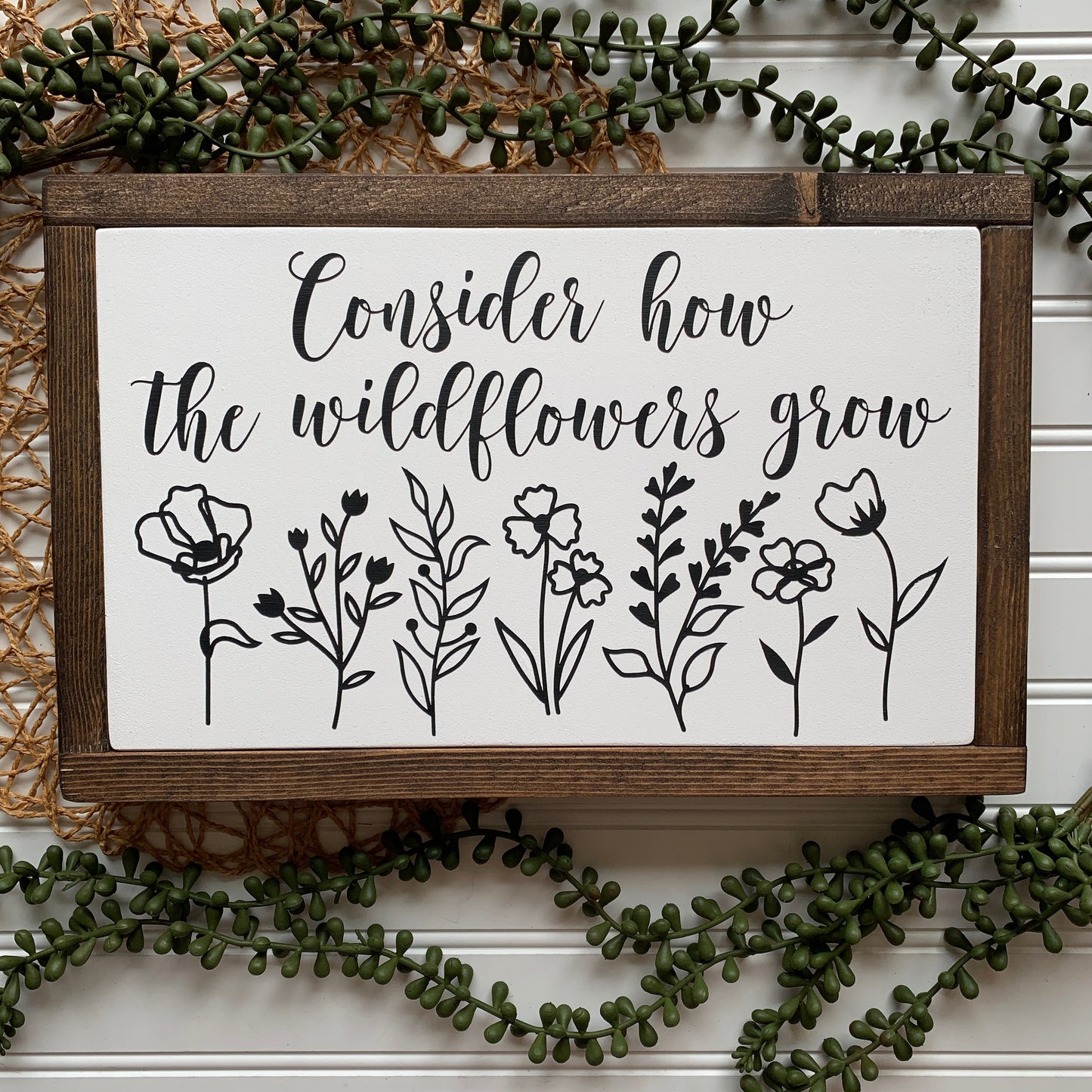 Consider How The Wildflowers Grow Framed Wood Sign
