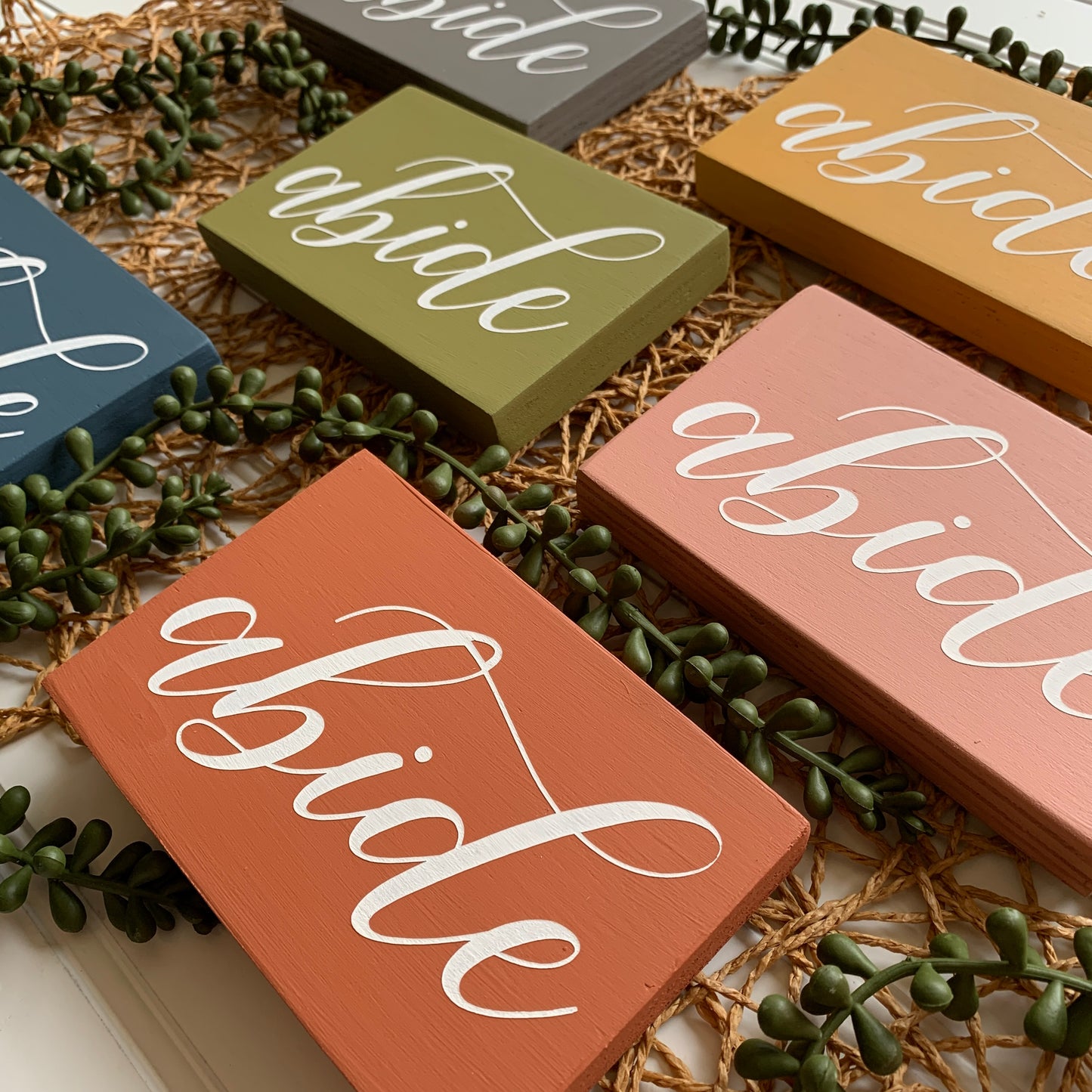 Abide Mini Faith Based Wood Sign