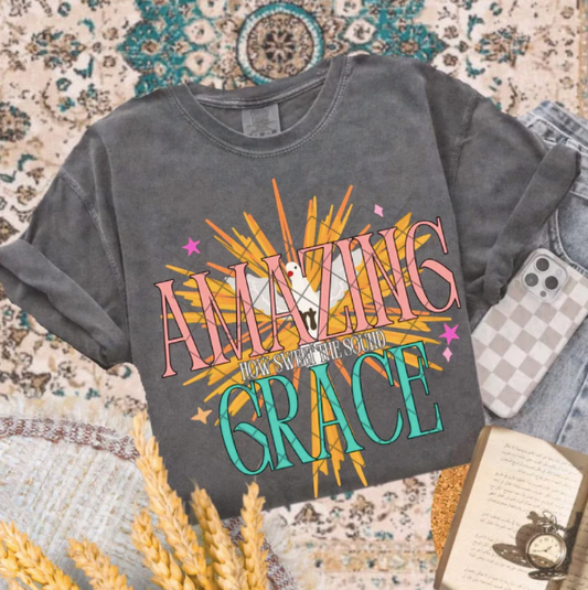 Amazing Grace Vintage Style Short Sleeve Tee