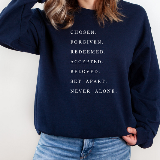 Chosen Forgiven Redeemed Crewneck Sweatshirt