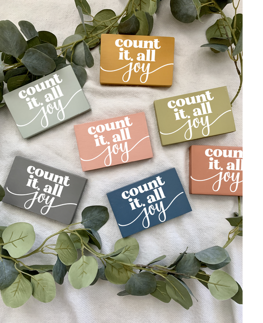 Count It All Joy Mini Wood Sign