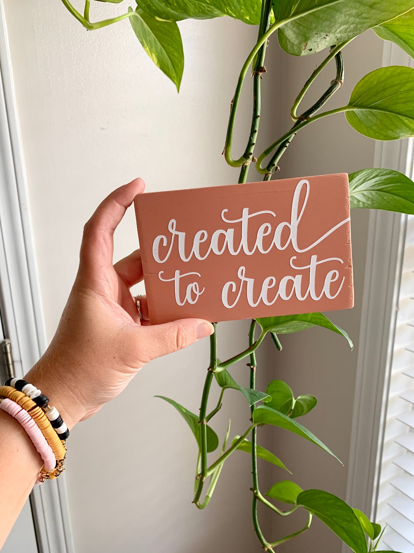 Created to Create Mini Wood Sign