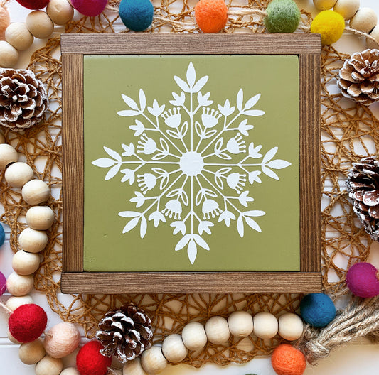Snowflake Framed Christmas Sign