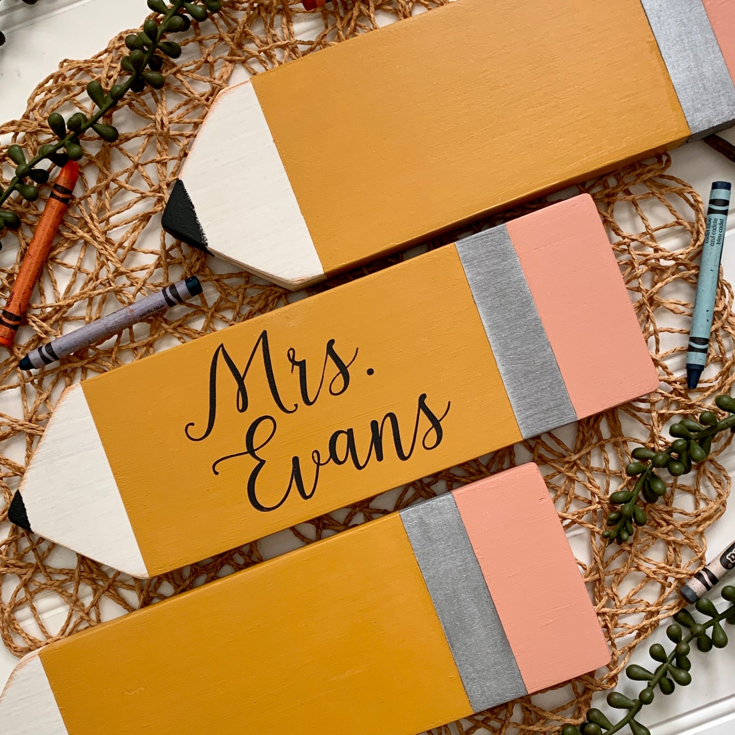 Personalized Teacher Pencil Wood Sign