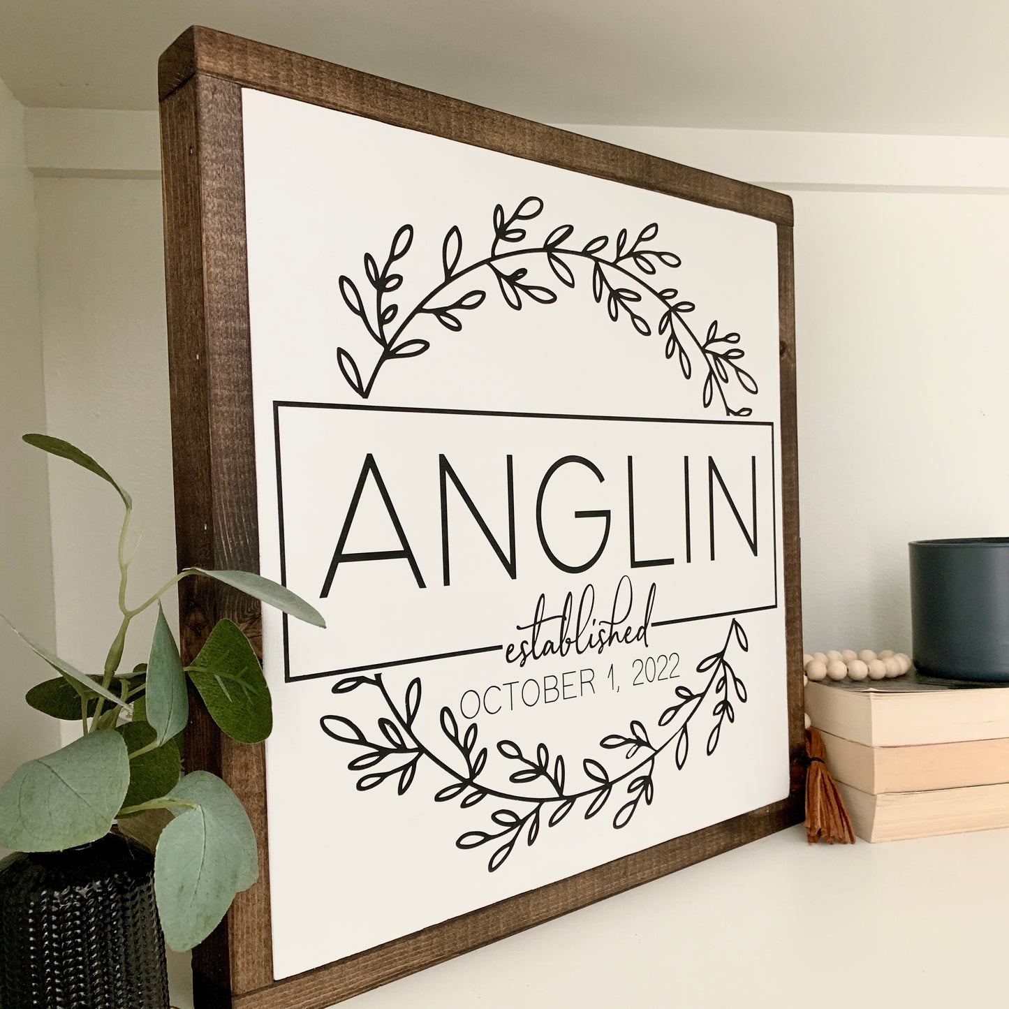 Personalized Last Name Established Wooden Farmhouse Sign