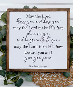 May The Lord Bless You And Keep You Framed Wood Sign