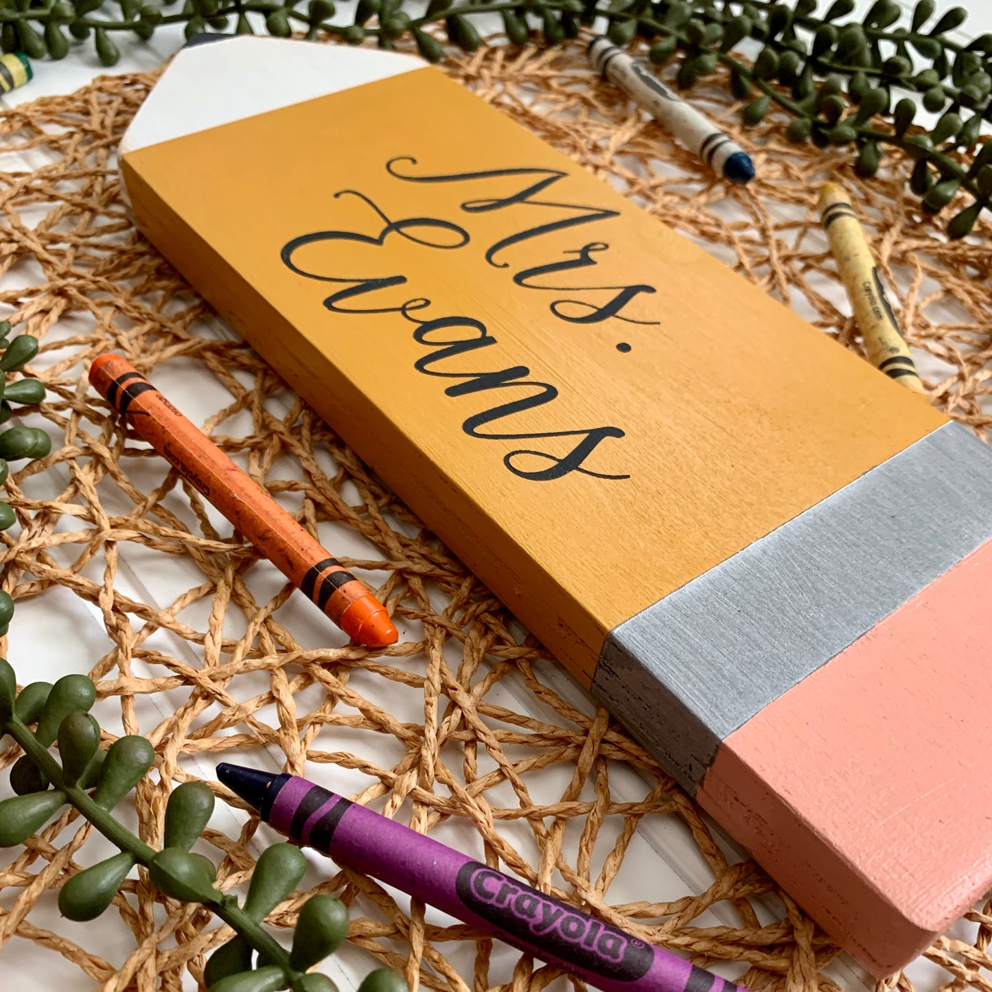 Personalized Teacher Pencil Wood Sign