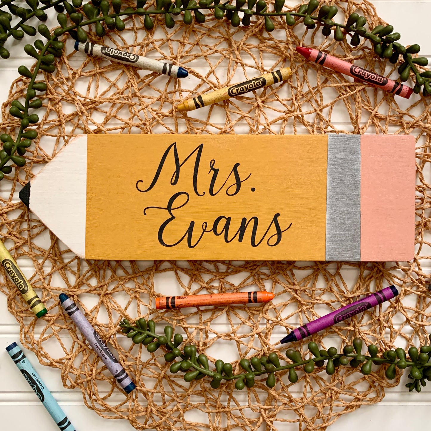 Personalized Teacher Pencil Wood Sign