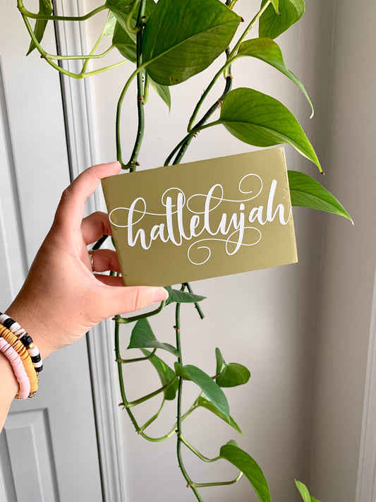 Hallelujah Mini Wood Sign