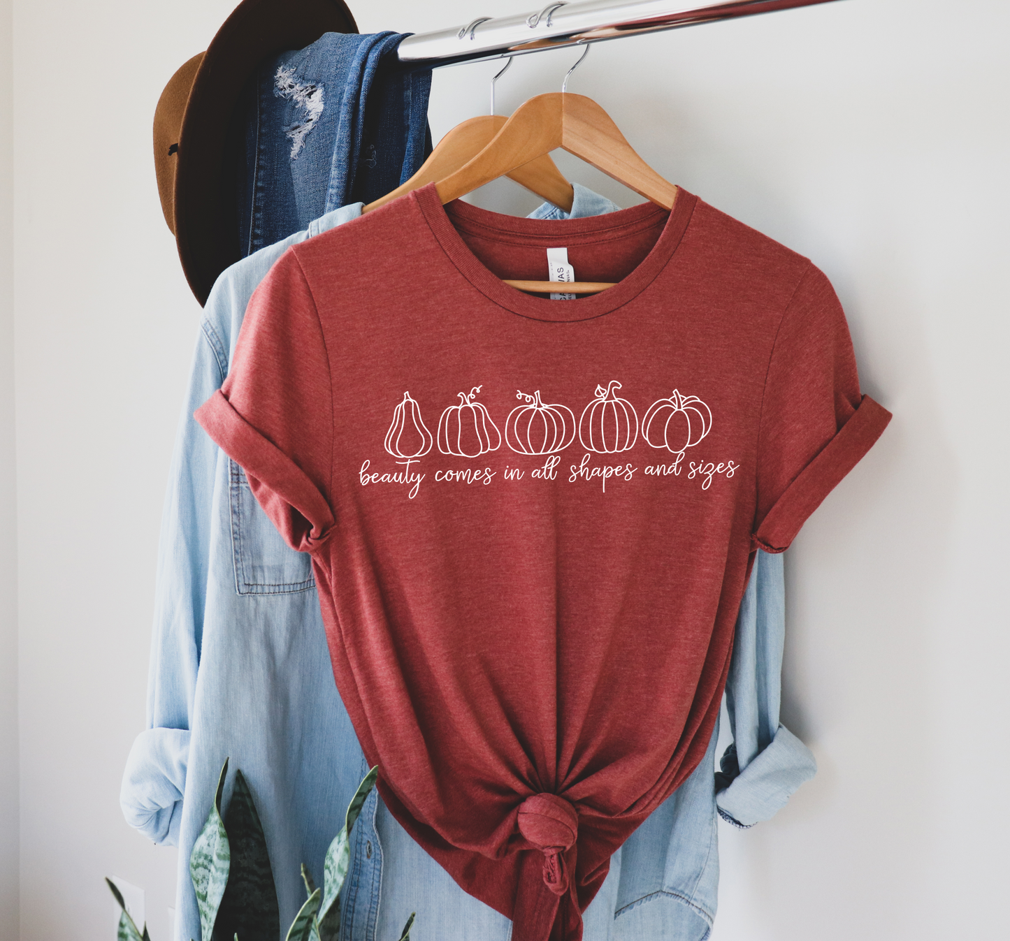 Beauty Comes In All Shapes and Sizes Pumpkin Short Sleeve Tee Shirt