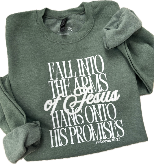 Fall Into The Arms Of Jesus Crewneck Sweatshirt