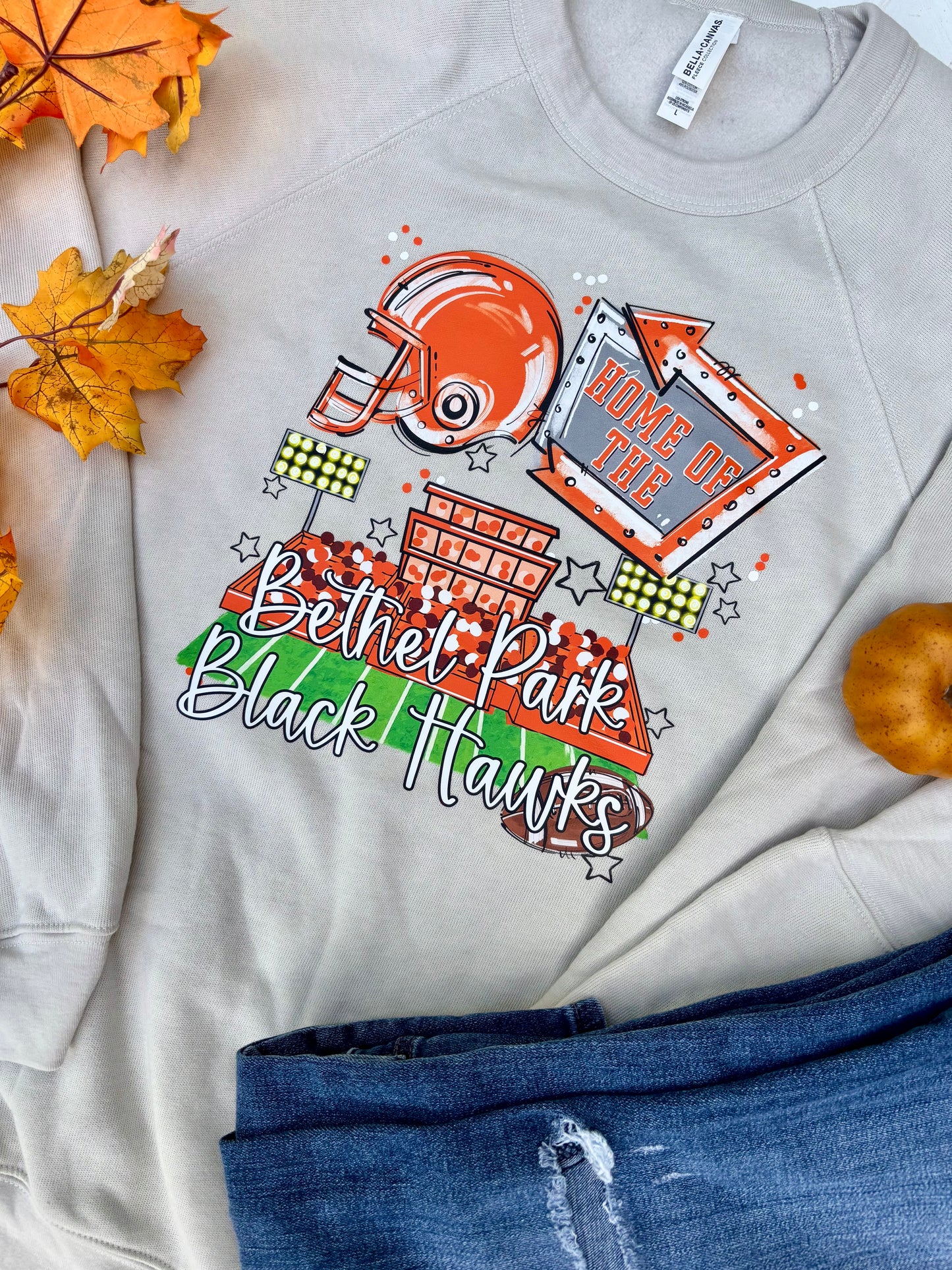 Home of the Bethel Park Black Hawks Football Crewneck Sweatshirt