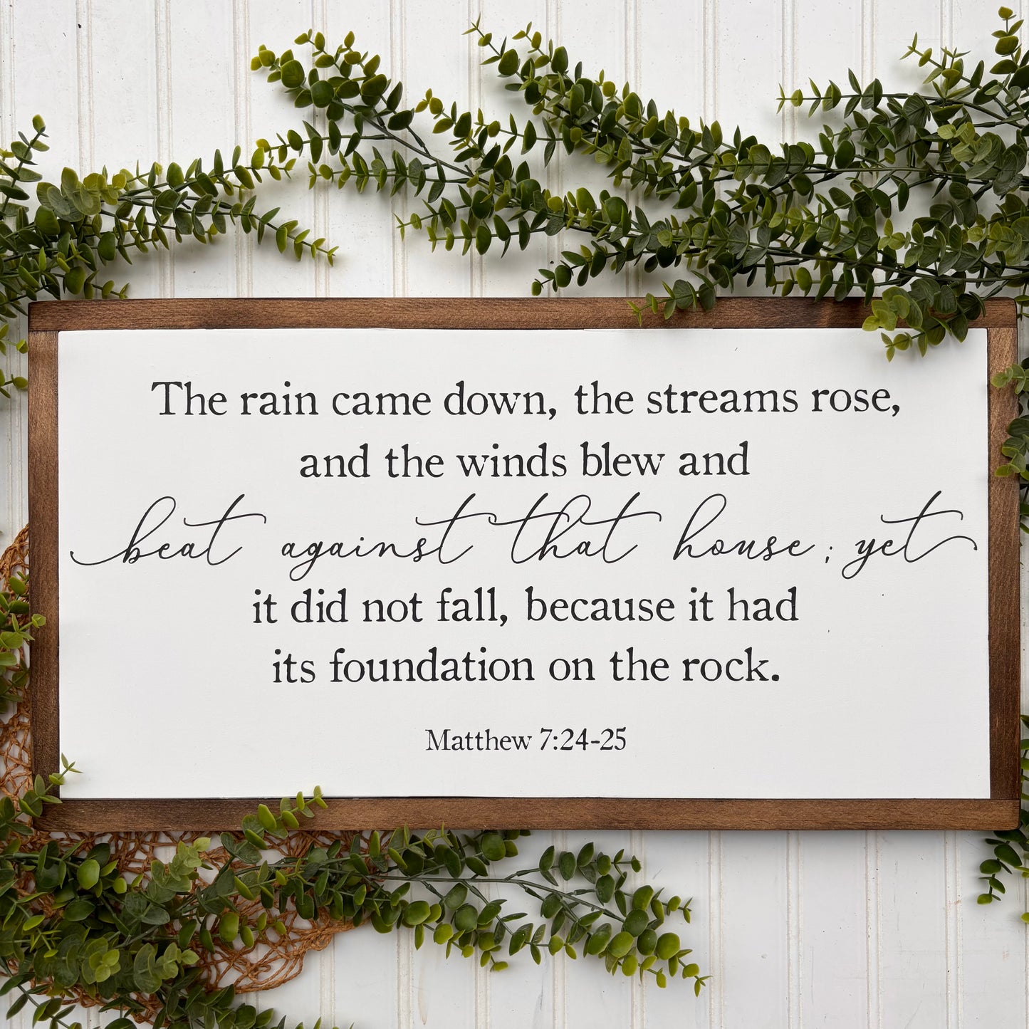 Foundation on the Rock Framed Wood Sign