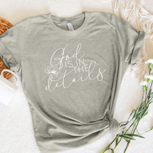 Load image into Gallery viewer, God Is In The Details Screenprinted Graphic Design Tee with Inspirational Quote