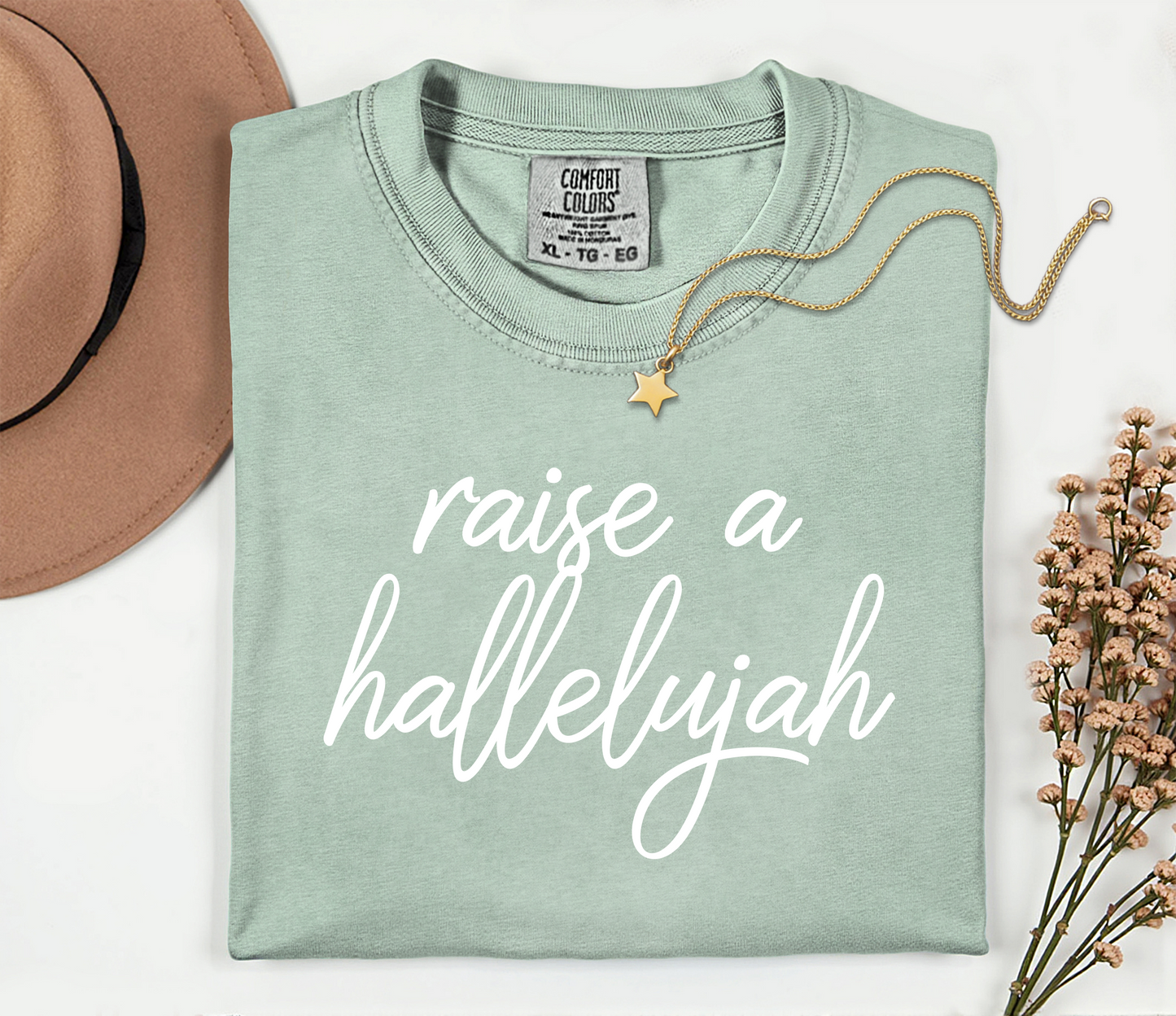 Raise A Hallelujah Comfort Colors Inspirational Short Sleeve Tee Shirt
