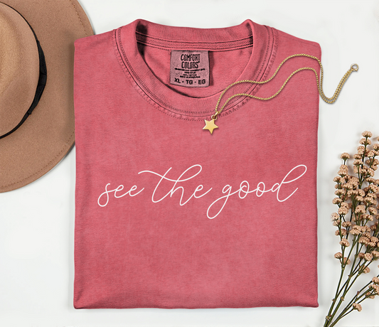 See The Good Comfort Colors Inspirational Short Sleeve Tee Shirt