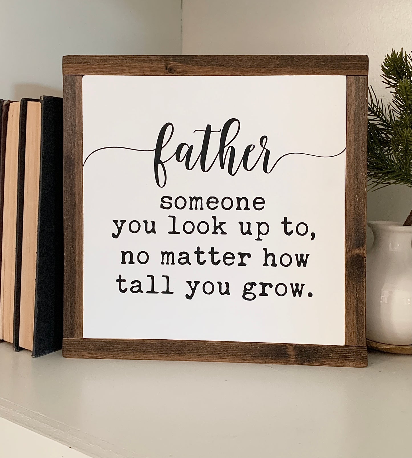 Father Definition Framed Wood Sign