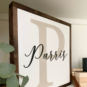 Personalized Last Name Letter Wooden Farmhouse Sign