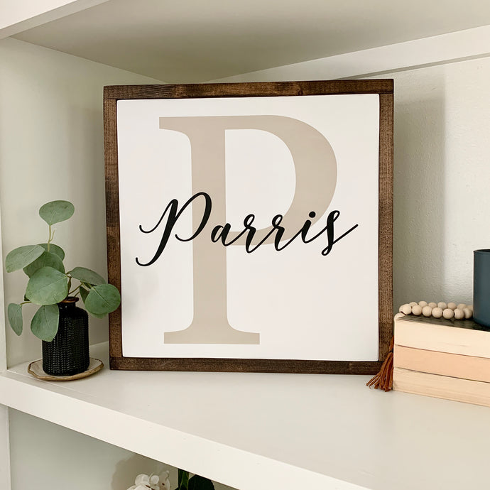 Personalized Last Name Letter Wooden Farmhouse Sign