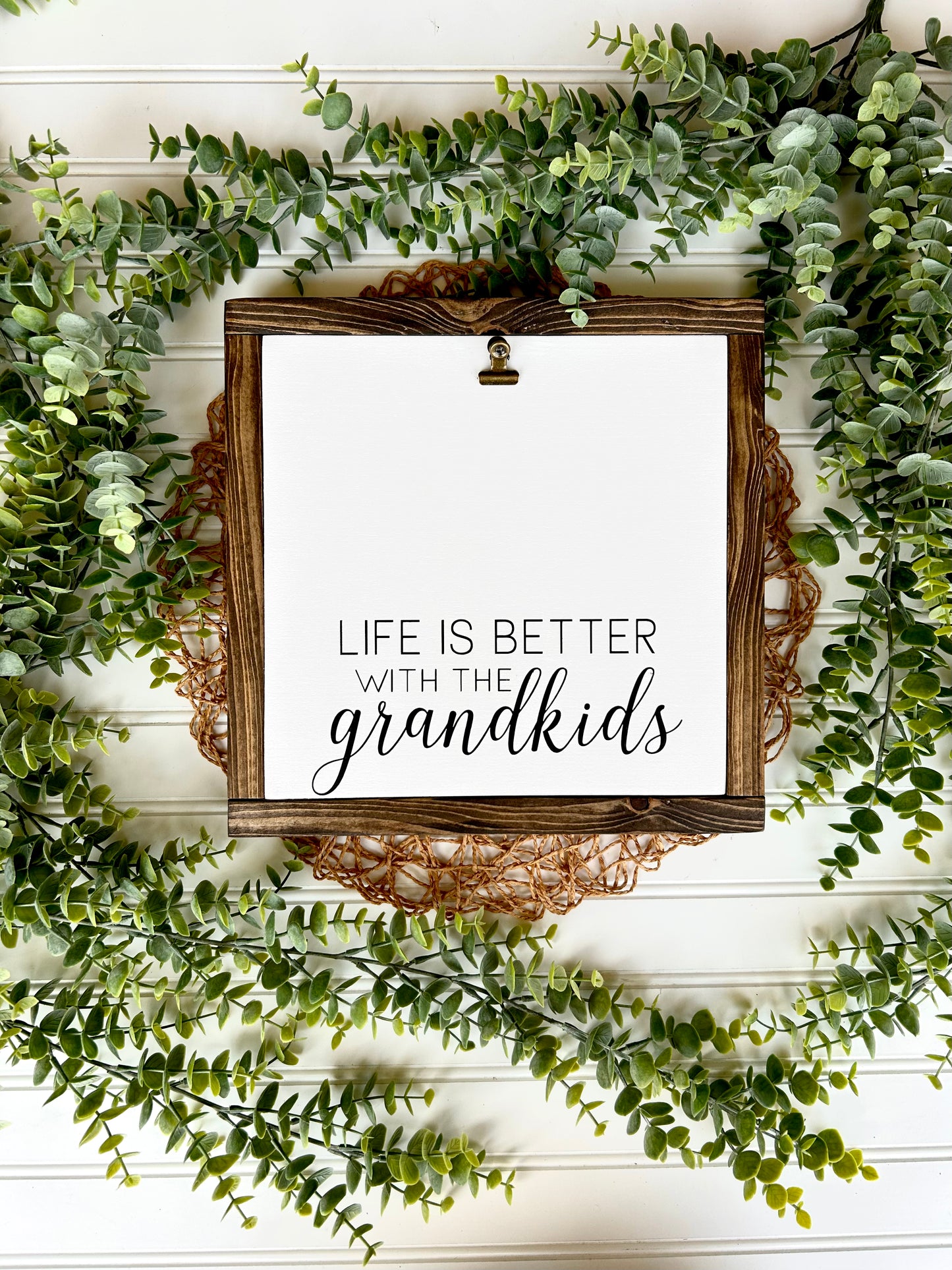 Life Is Better With The Grandkids Photo Clip Sign