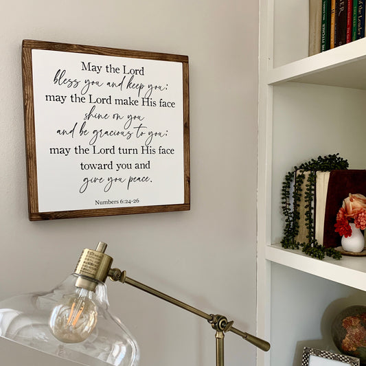 May The Lord Bless You And Keep You Framed Wood Sign