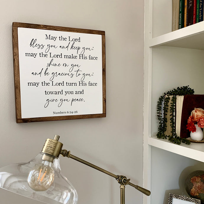 May The Lord Bless You And Keep You Framed Wood Sign