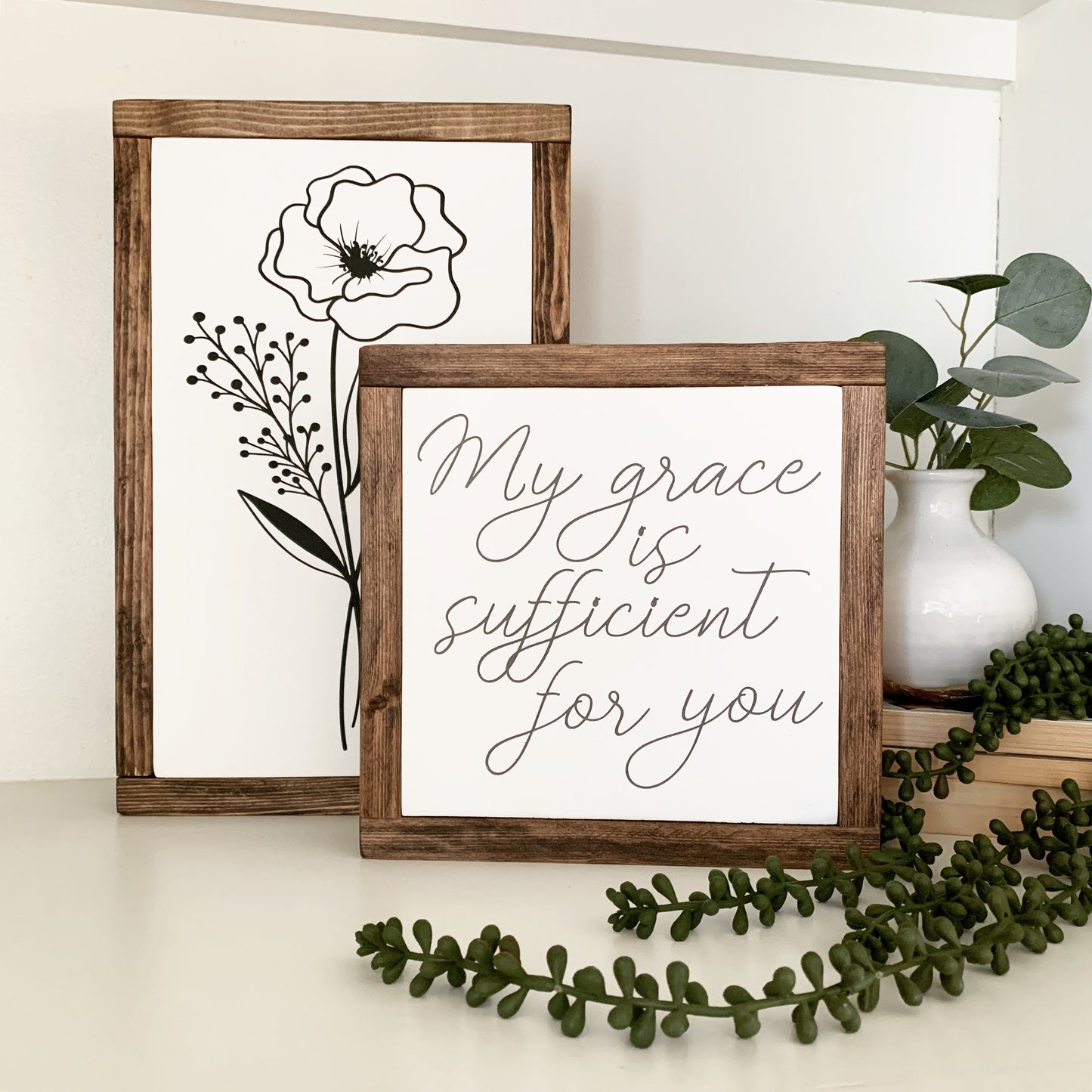 My Grace Is Sufficient For You Framed Wood Sign