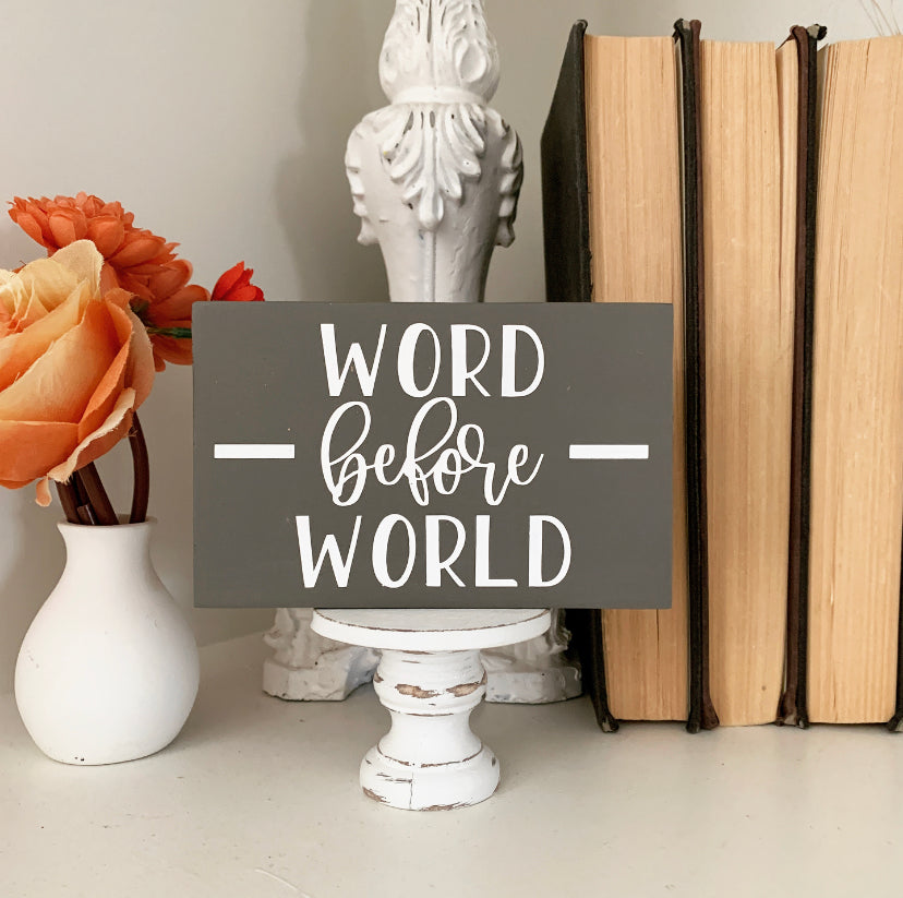 Word Before World Mini Wood Sign